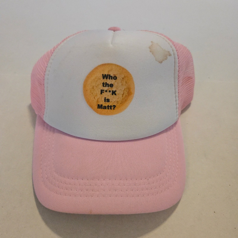 Who The F**K Is Matt Snapback Cap Funny Novelty Meme Trucker Hat OSFA Stain Pink